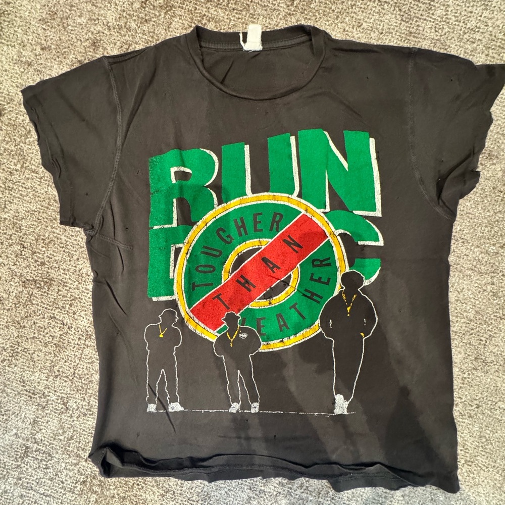 MadeWorn Black Graphic Tee with Green and Yellow Accents